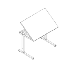 Table d'ergothérapie - Ergo2 B - manuel - 90x60cm - gris - Hauteur 56 à 90cm