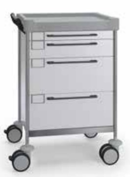 Chariot de soins - 166W - Insausti - blanc - 480x640x1005mm - 4 tiroirs