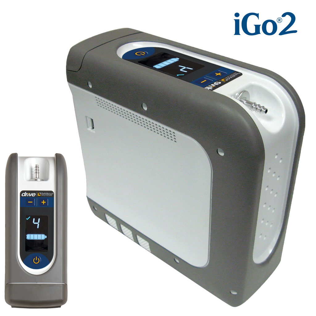 Concentrateur d'oxygène - iGo2 - max. 1014ml - LxHxP 8.9 x 21.3 x 21.8cm - gris