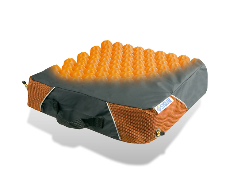 Coussin de prévention d'escarres - Polyair - carré - Risque d'escarres élevé - 46x46x10cm - à air