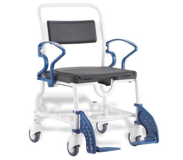 Chaise de douche - Atlanta - avec accoudoirs - Poids max. 175kg - avec roulettes - Hauteur d'assise 57cm