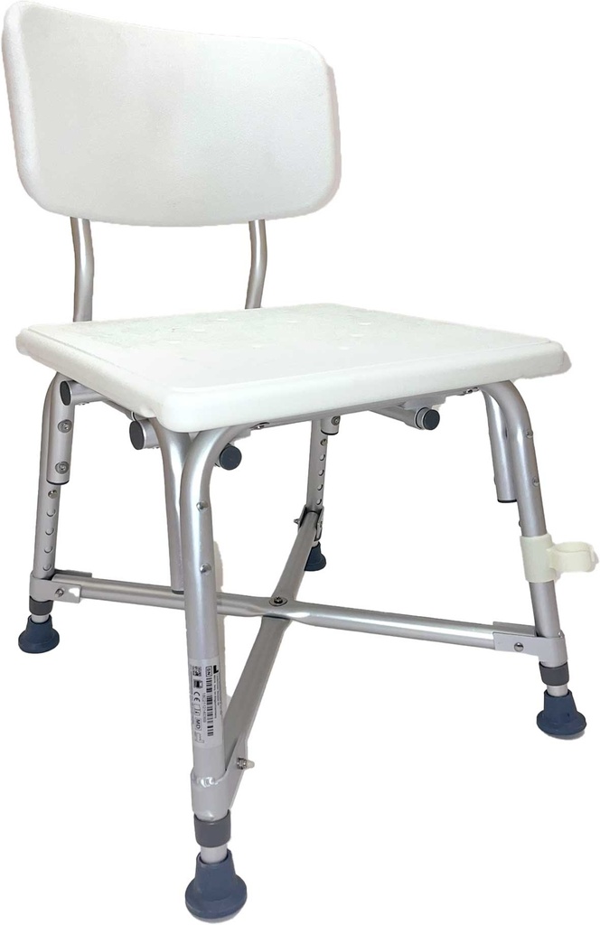 Chaise de douche - DS 250 - sans accoudoir - Poids max. 250kg - sans roulette - blanc - Hauteur d'assise réglable