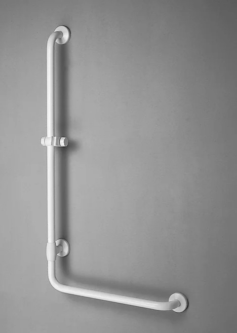 Barre d'appui coudée - Maxima - 580x1120mm - blanc - gauche