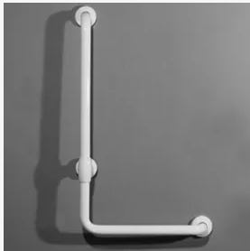 Barre d'appui coudée - Deu-Wave - acier - 700x400mm - lisse - noir D1 - gauche - angle 90° - vertical