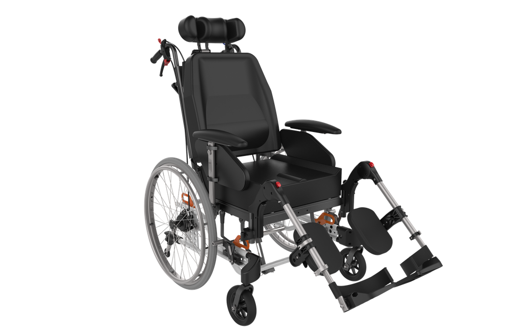 Fauteuil roulant confort - Icon 120 - 56cm - avec FTP - dossier inclinable - 24" - blanc - Poids max. 180kg