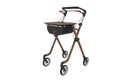 Rollator - Pixel - 4 roues - Aluminium - pliable - champagne/noir