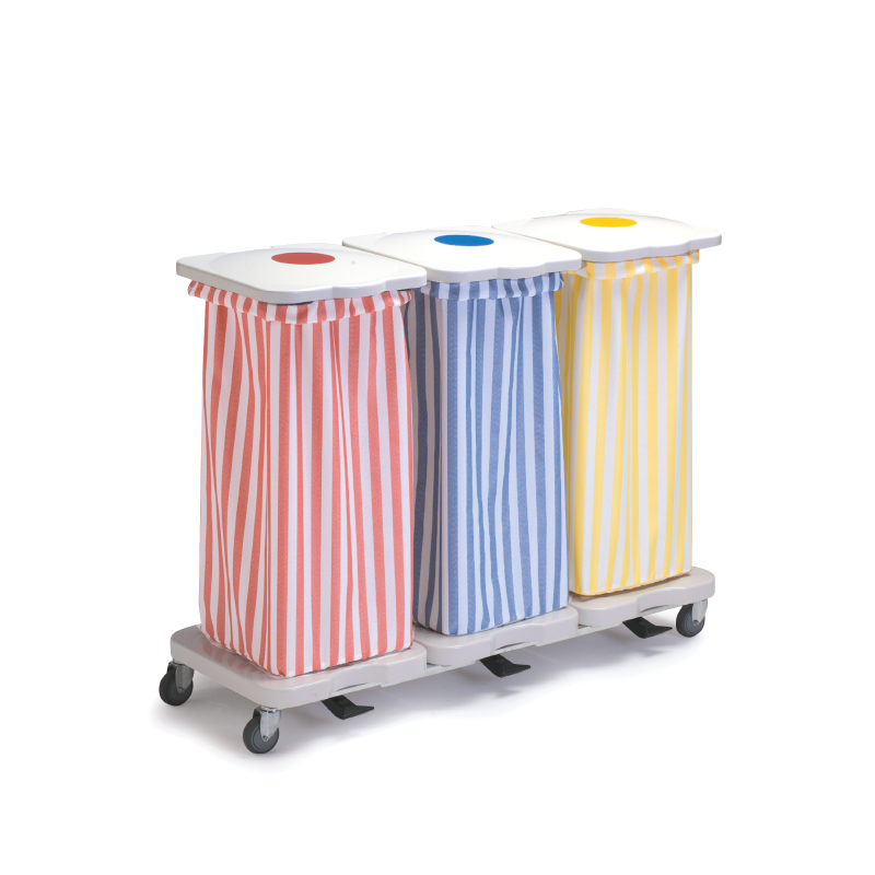 Collecteur de linge et de déchet - Hygistar - standard - avec roulettes - 2 sacs