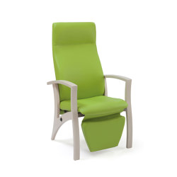 Fauteuil - Theorema - Silvertex - avec accoudoirs - dossier haut - Pistache 5008 - couleur de bois code 102