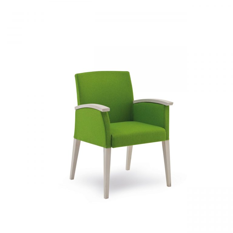 Fauteuil - Fandango 75-13/1 - Silvertex - avec accoudoirs - dossier mi-haut - Spradling 379 - patin en feutre - couleur de bois code 102