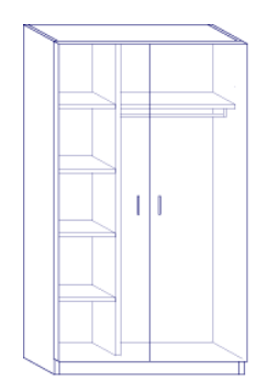 Armoire - 1010 - 120x60x195cm - chêne sonoma clair - 2 portes - sans clé