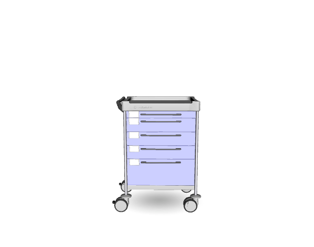 Chariot de soins - 165F - Insausti - lila - 480x640x1005mm - 5 tiroirs