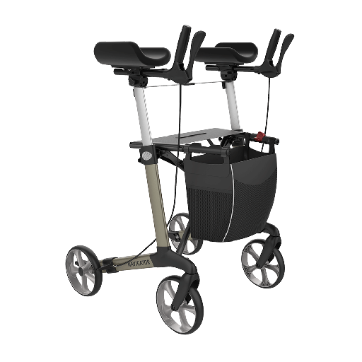 [1360.AA.46] Rollator - Navigator - 4 roues - Aluminium - pliable - anthracite - Taille L - roues PU soft